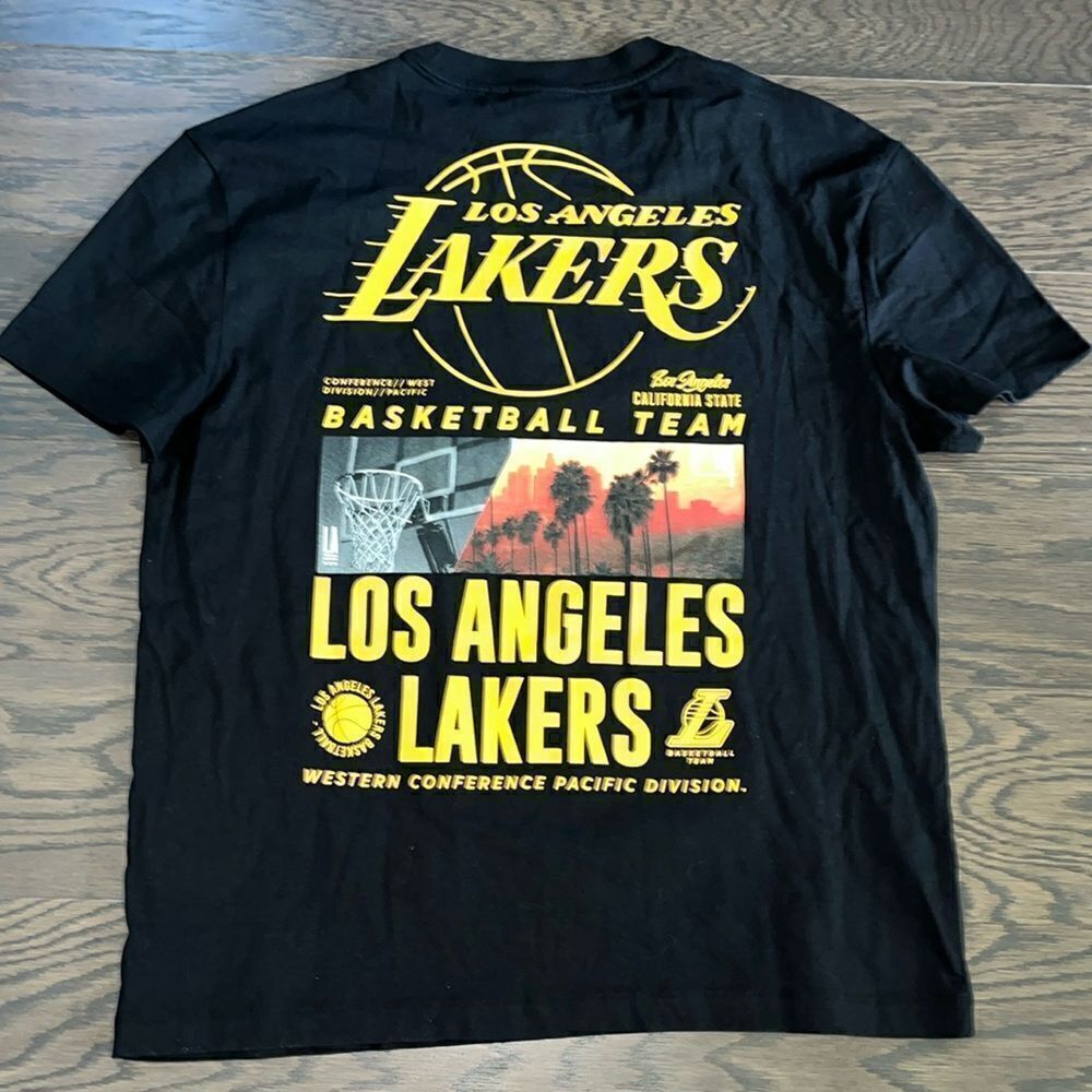 New NBA By Josh Denzel urban sewn LA Los Angeles LAKERS black basketball T shirt
